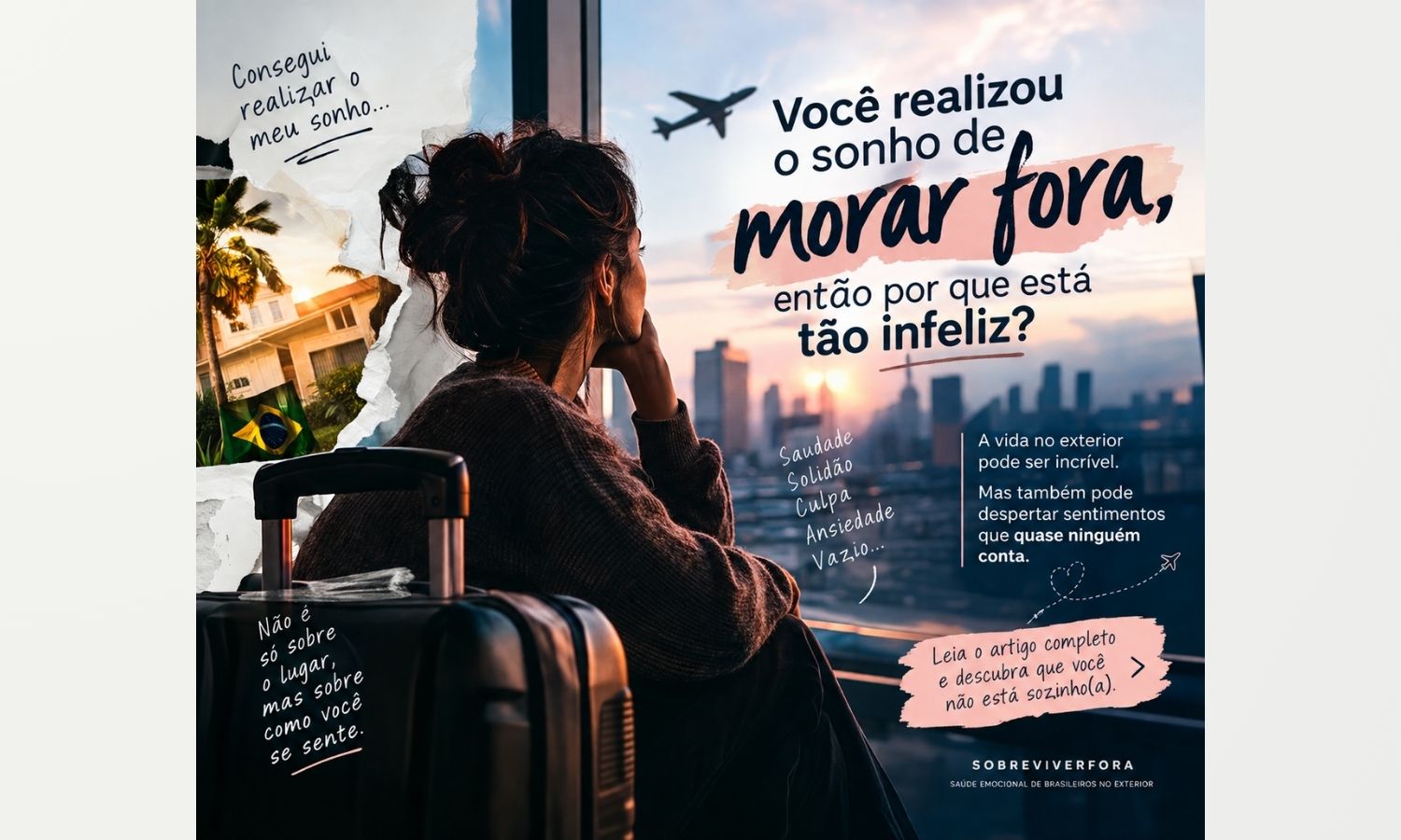 Morar fora e não estar feliz por Mariane Massaferro, psicologa